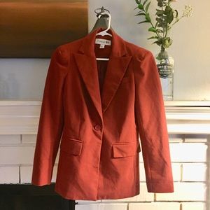 Red Boyfriend Fit Career Blazer